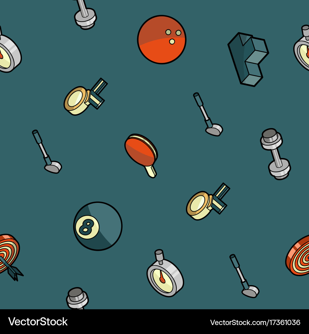 Sport color outline isometric pattern vector image