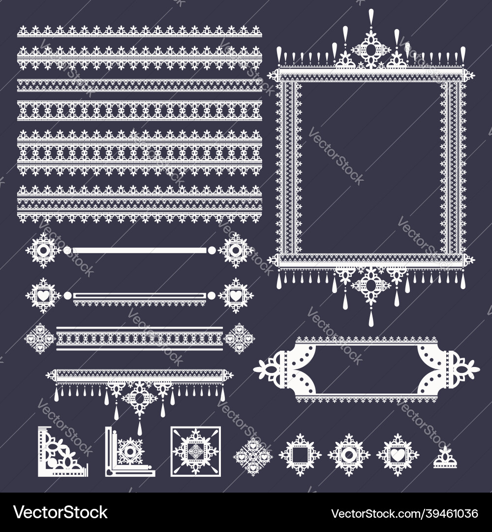 Vintage element image borders and frames Vintage element image borders and frames vector image