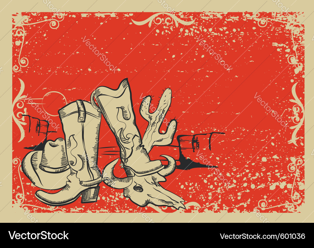 Western Landscape Background Vector Image