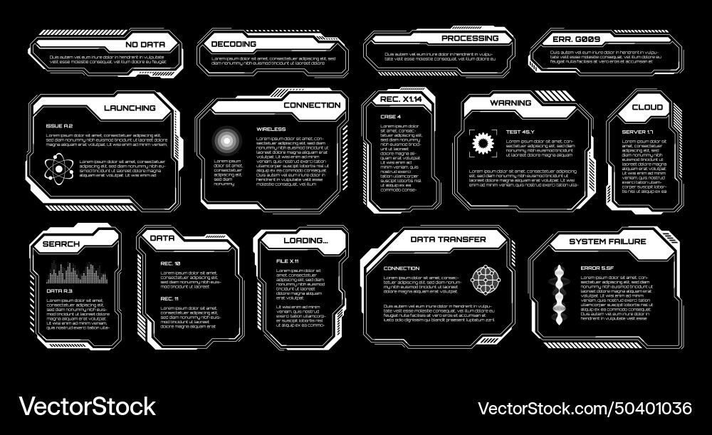 White futuristic hud ui elements sci-fi user White futuristic hud ui elements sci-fi user vector image