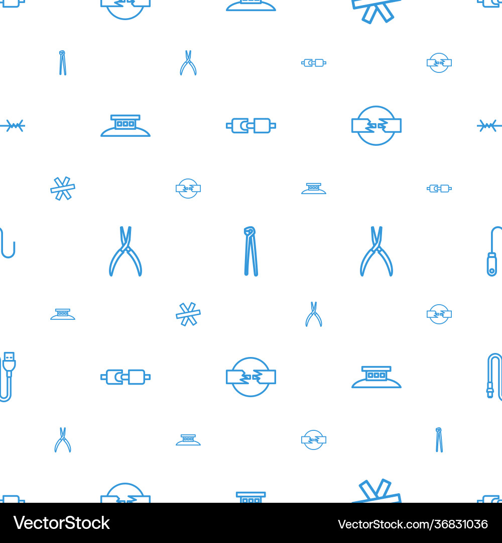 Wire icons pattern seamless white background vector image