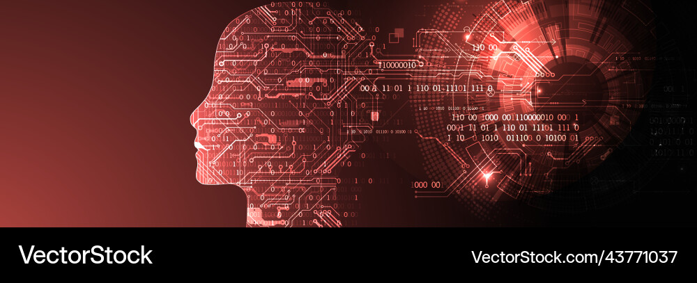 Artificial intelligence ai and big data concept Vector Image