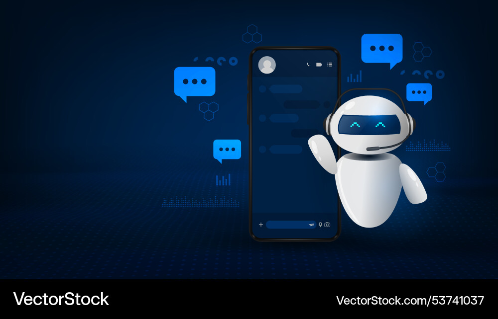 Artificial intelligence with smartphone mobile Vector Image