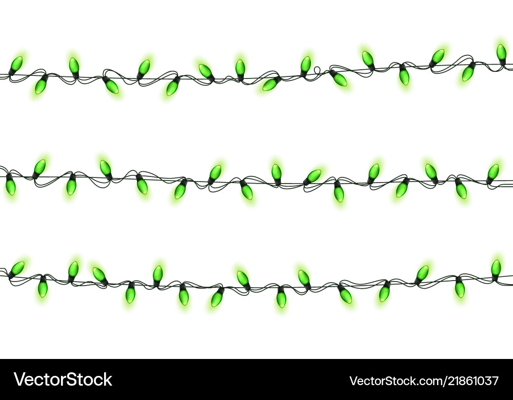 Christmas green festive lights decorative glowing Christmas green festive lights decorative glowing vector image