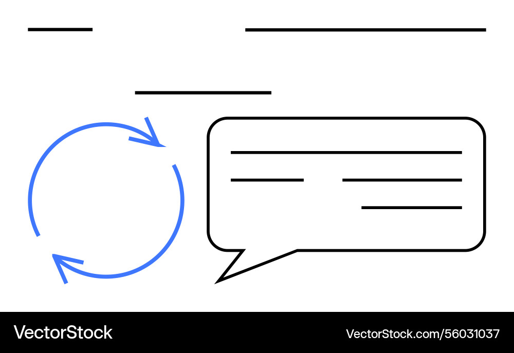 Circular process with speech bubble emphasizing Circular process with speech bubble emphasizing vector image