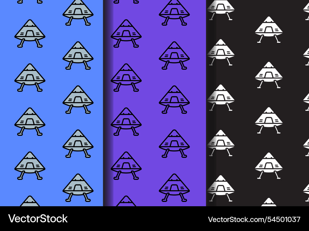 Cone shaped spaceship seamless pattern background Vector Image