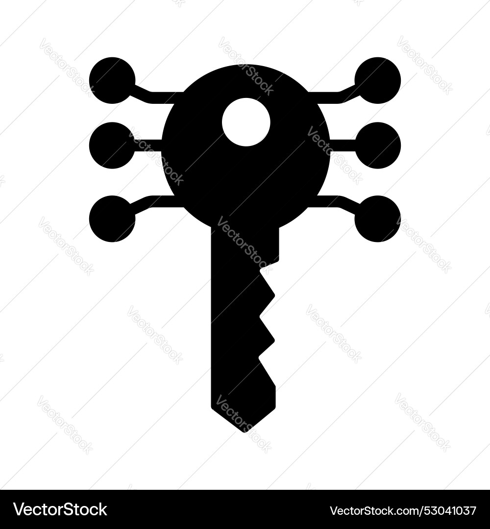 Digital key electronic made with binary code vector image