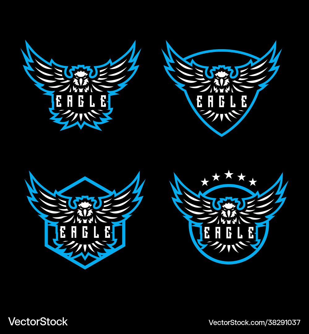 Eagle hawk logo icon set Eagle hawk logo icon set vektorbild