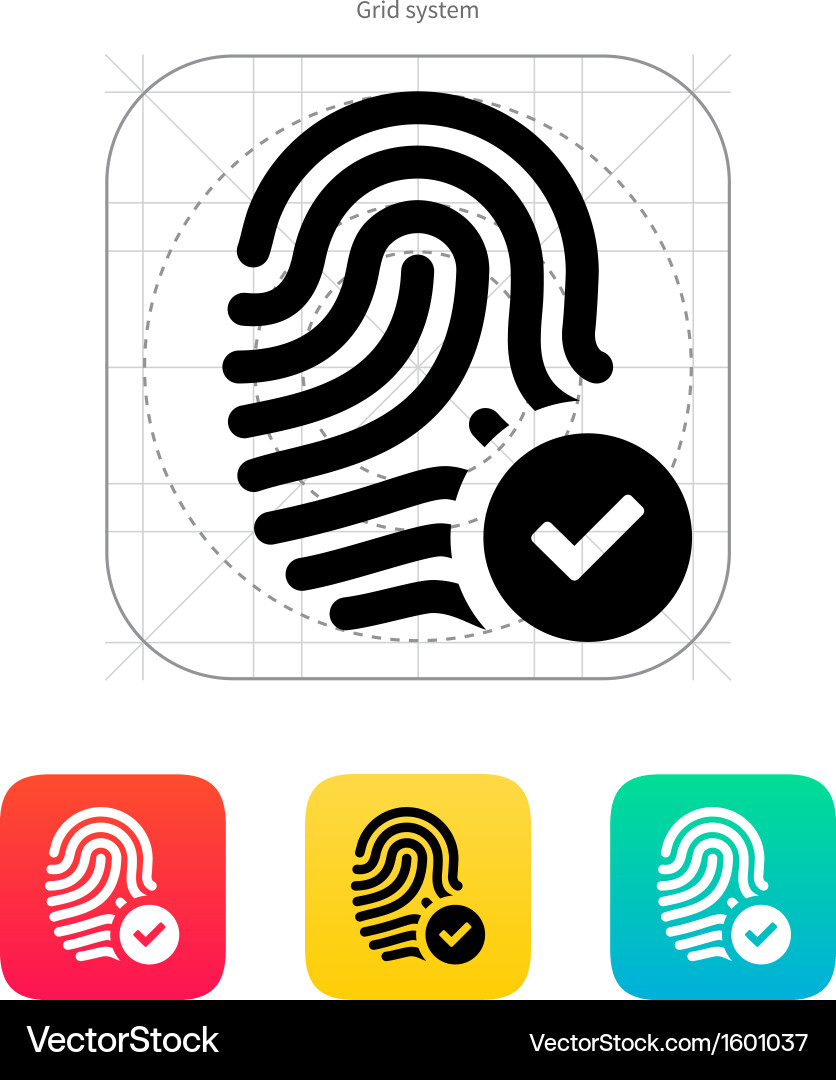 Fingerprint Authentication Icon Vector Image