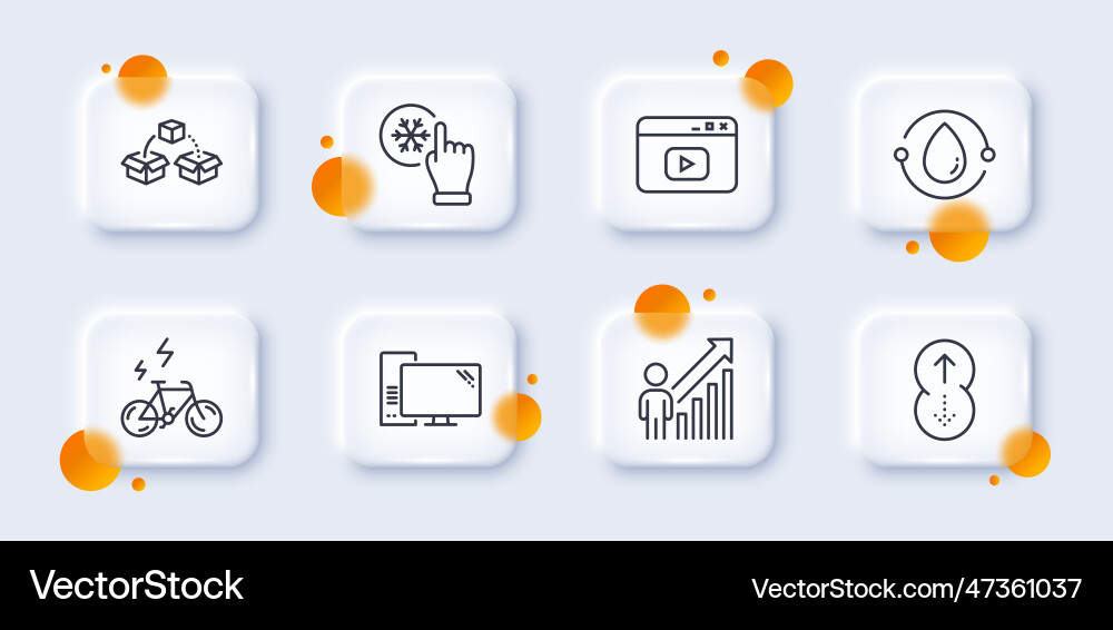 Freezing click video content and computer line Freezing click video content and computer line Vector Image