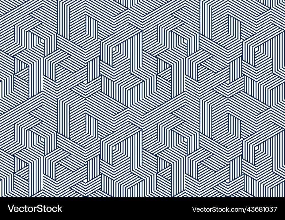 Geometric 3d seamless pattern with lined cubes Geometric 3d seamless pattern with lined cubes vector image