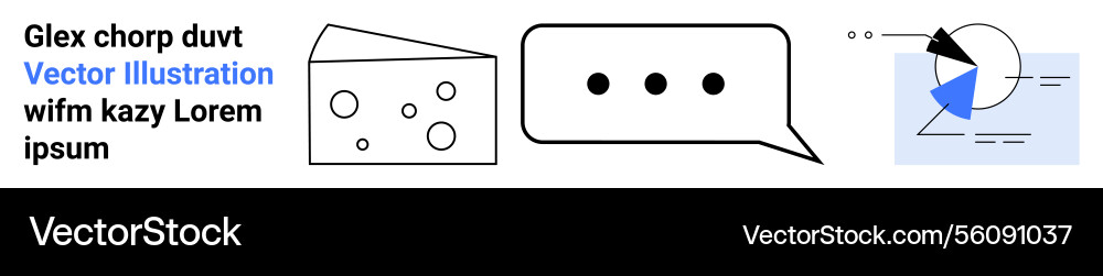Geometrische Objekte mit Textelementen einschließlich Vektorbild