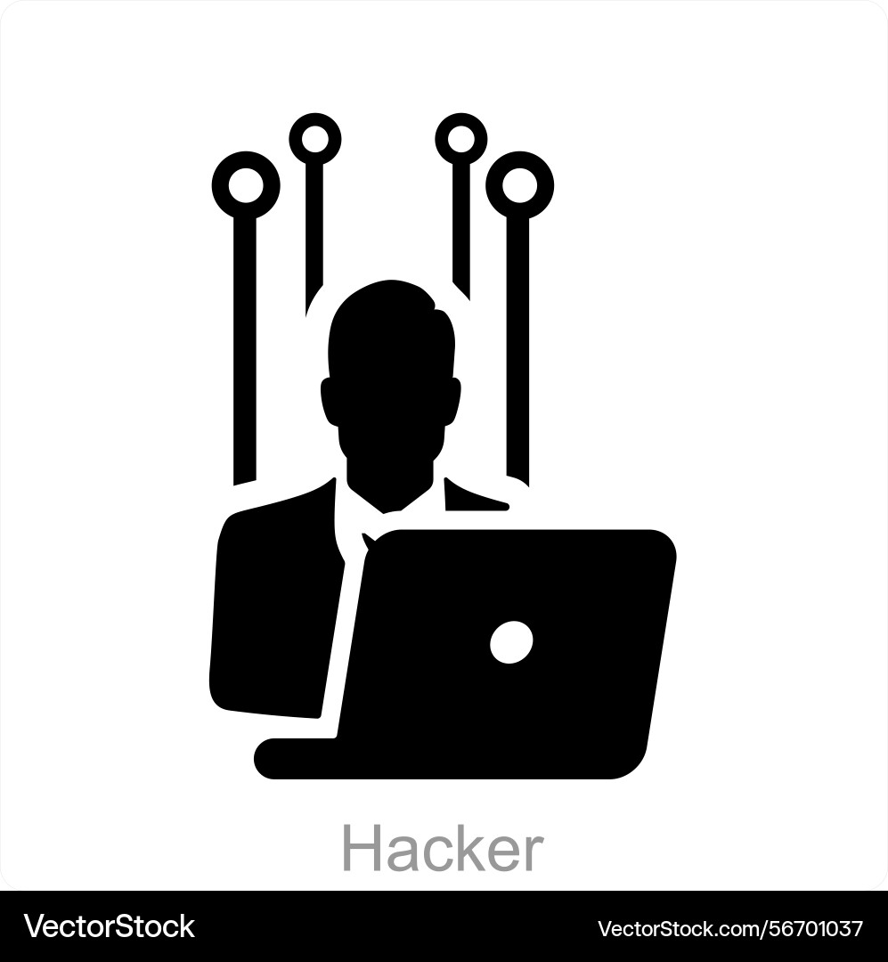 Hacker and hack icon concept Vector Image