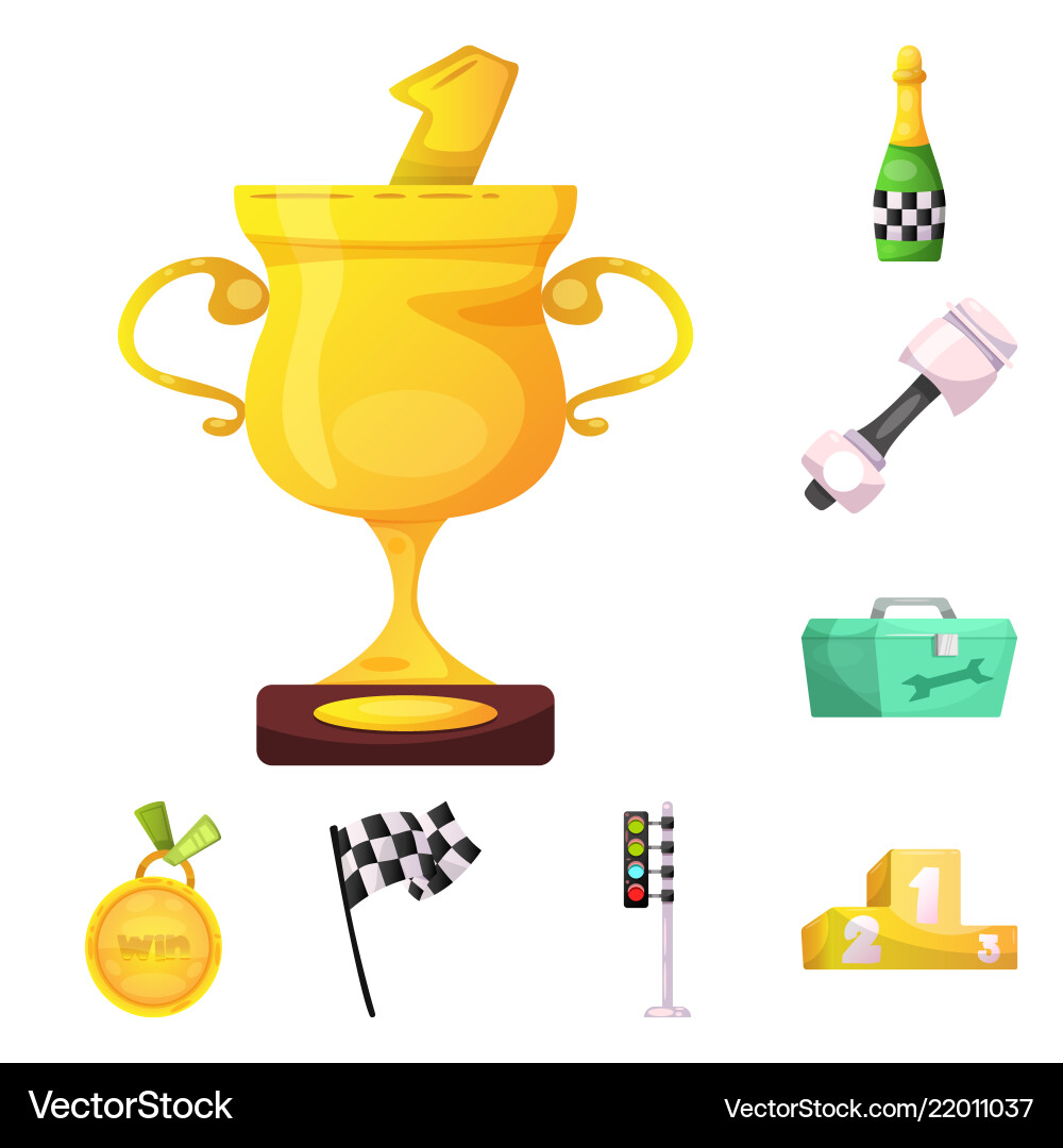 Isolated object of car and rally icon collection Isolated object of car and rally icon collection vector image