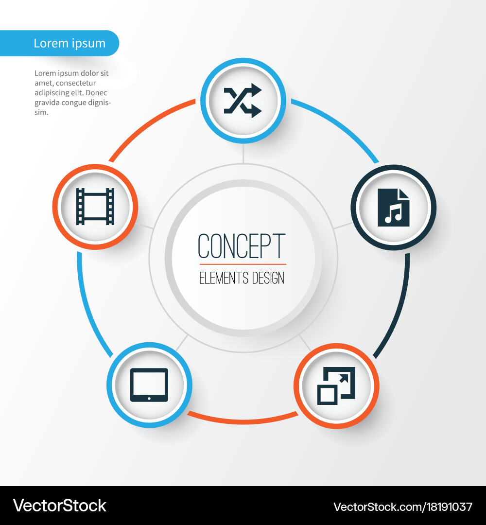 Media icons set collection of randomize maximize Vector Image