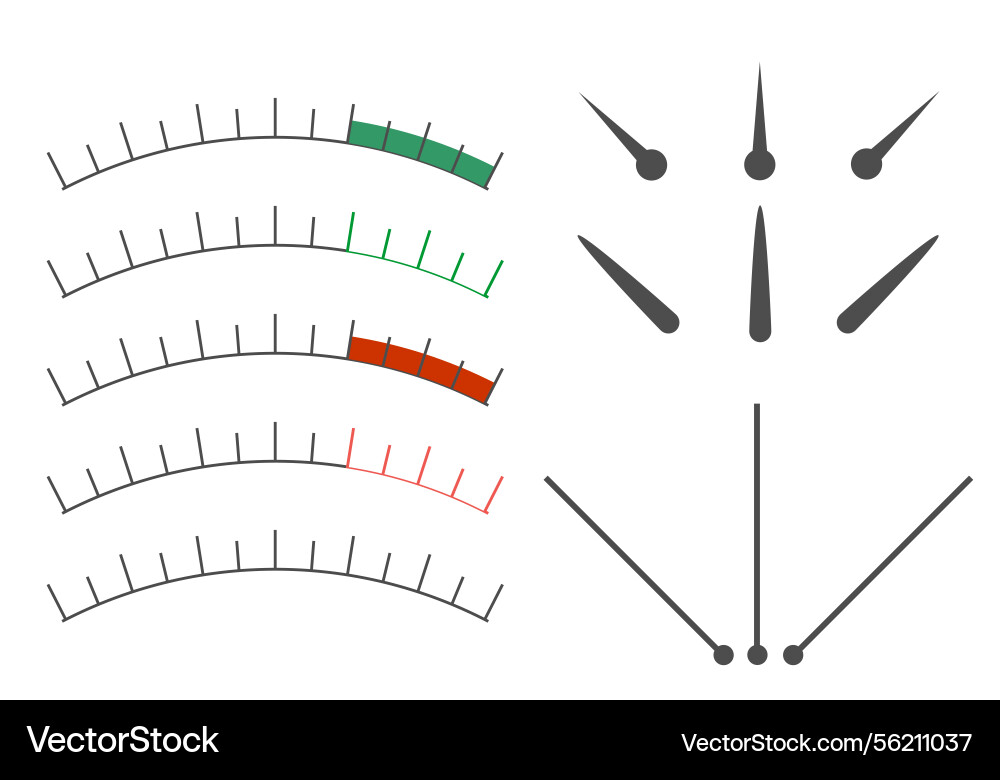 Meter scales with arrows the measuring device Meter scales with arrows the measuring device vector image