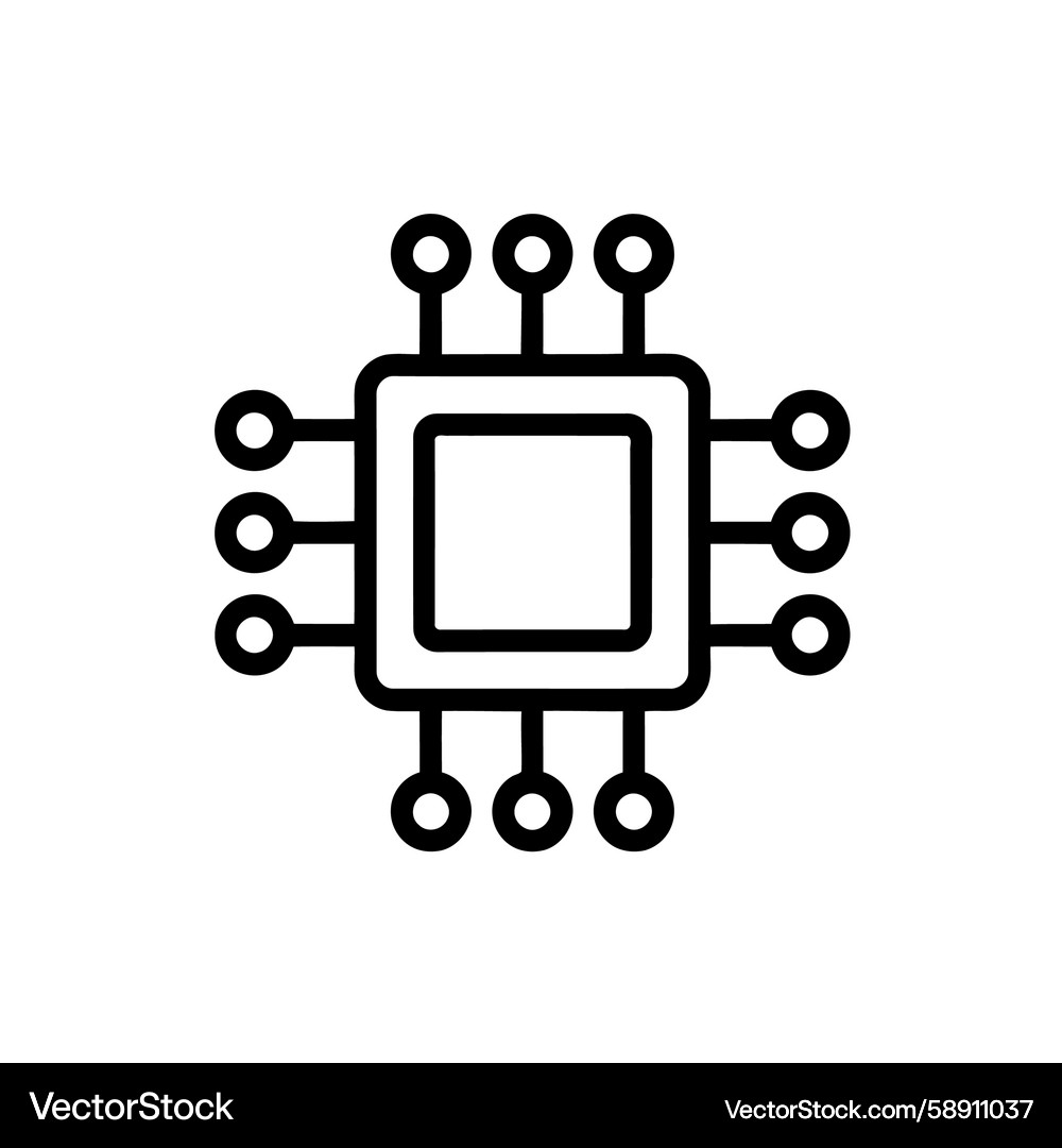 Microprocessor Icon - CPU Symbol Vector Image