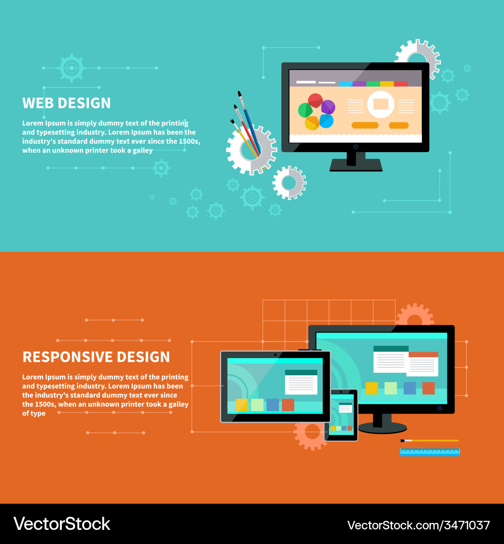 Modern Web & Mobile UI Concepts vector image