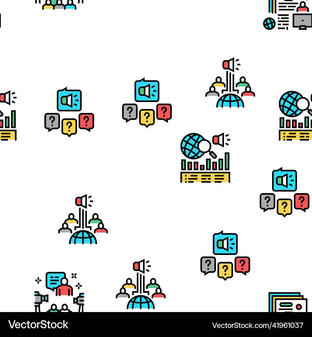 Pr public relations seamless pattern Pr public relations seamless pattern vector image