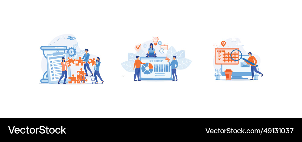 Project management workflow organization Vector Image
