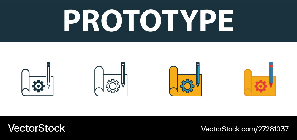 Prototype icon set premium symbol in different Prototype icon set premium symbol in different vector image