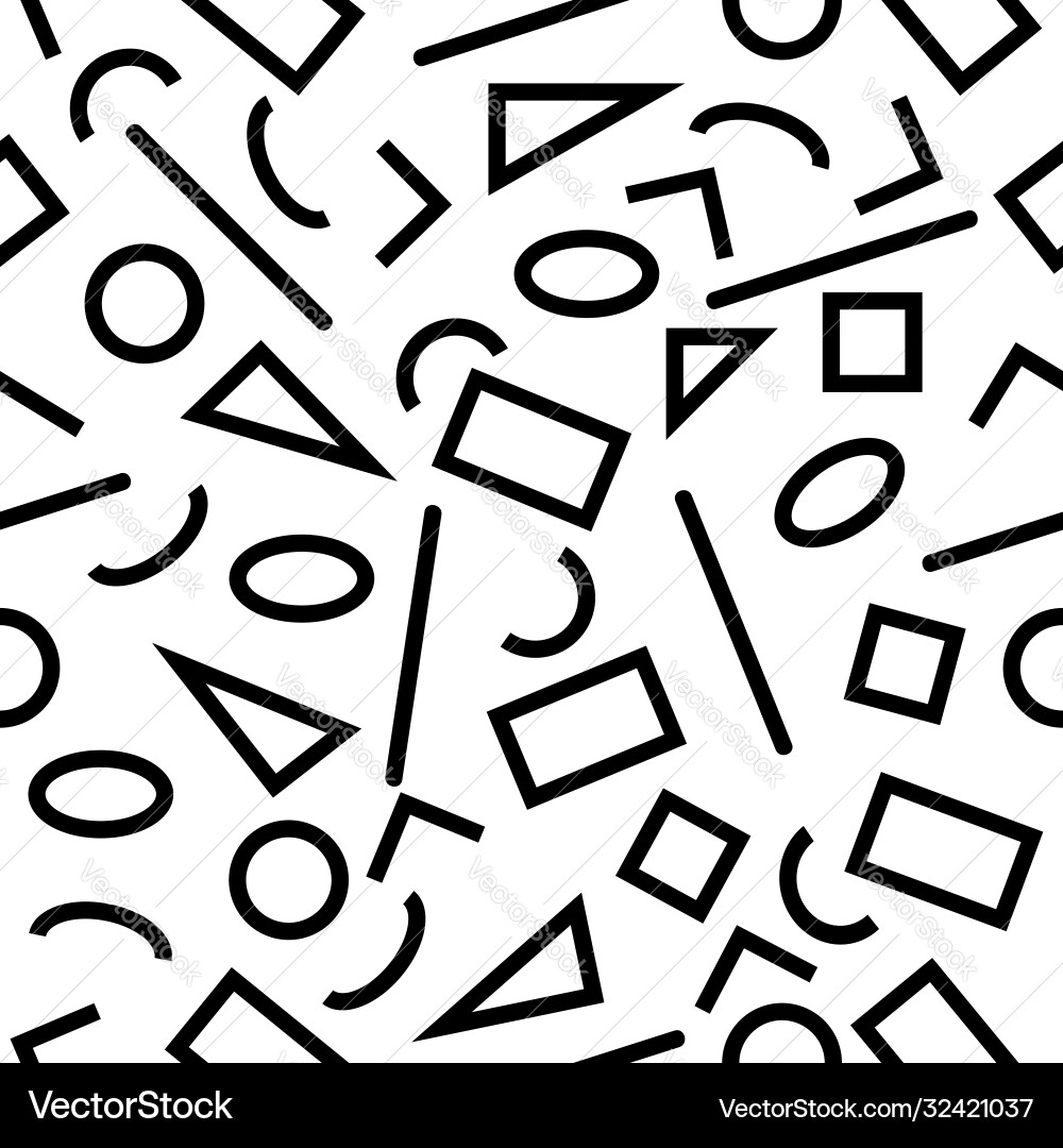 Seamless pattern basic shape black background Seamless pattern basic shape black background Vector Image