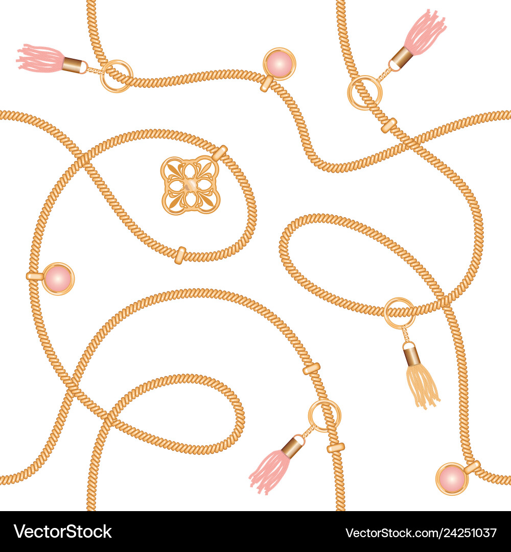 Seamless pattern with chains pendant and tassels Seamless pattern with chains pendant and tassels vector image