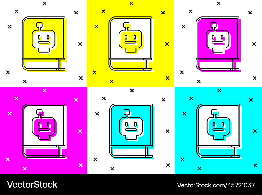 Set user manual icon isolated on color background Set user manual icon isolated on color background vector image