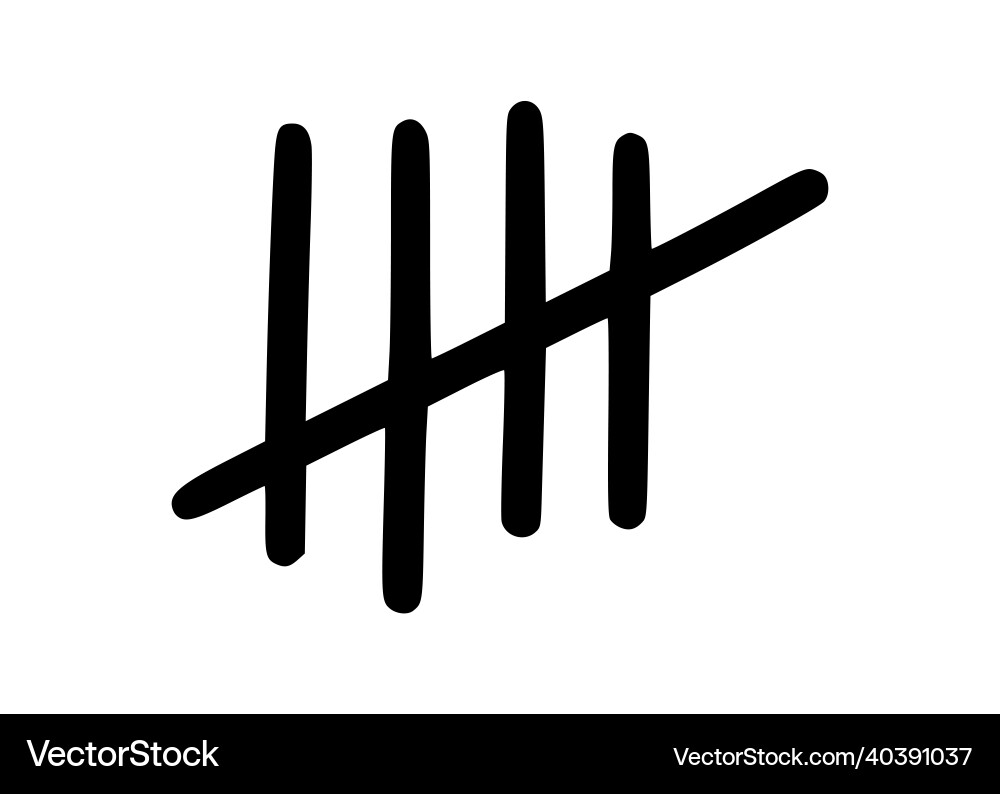 Tally marks to count days in prison Tally marks to count days in prison vector image
