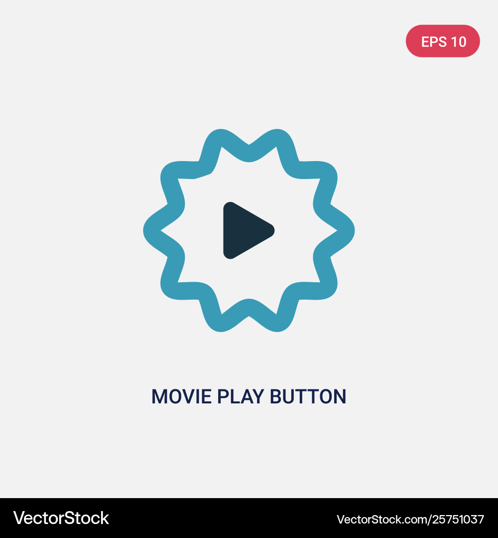 Two color movie play button icon from user Two color movie play button icon from user vector image