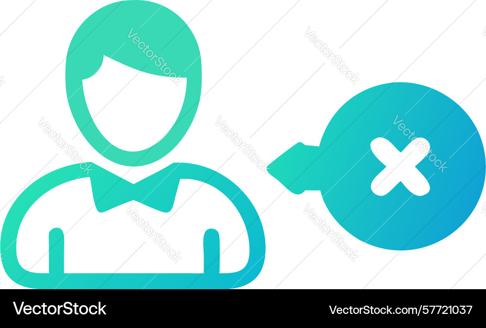 User removal icon with cross mark design Vector Image