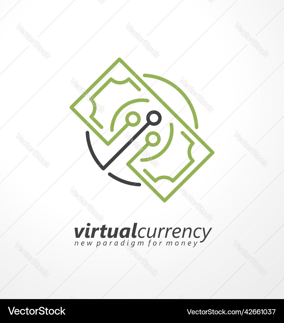 Virtual cryptocurrency logo design concept – Royalty-Free Vector |  VectorStock