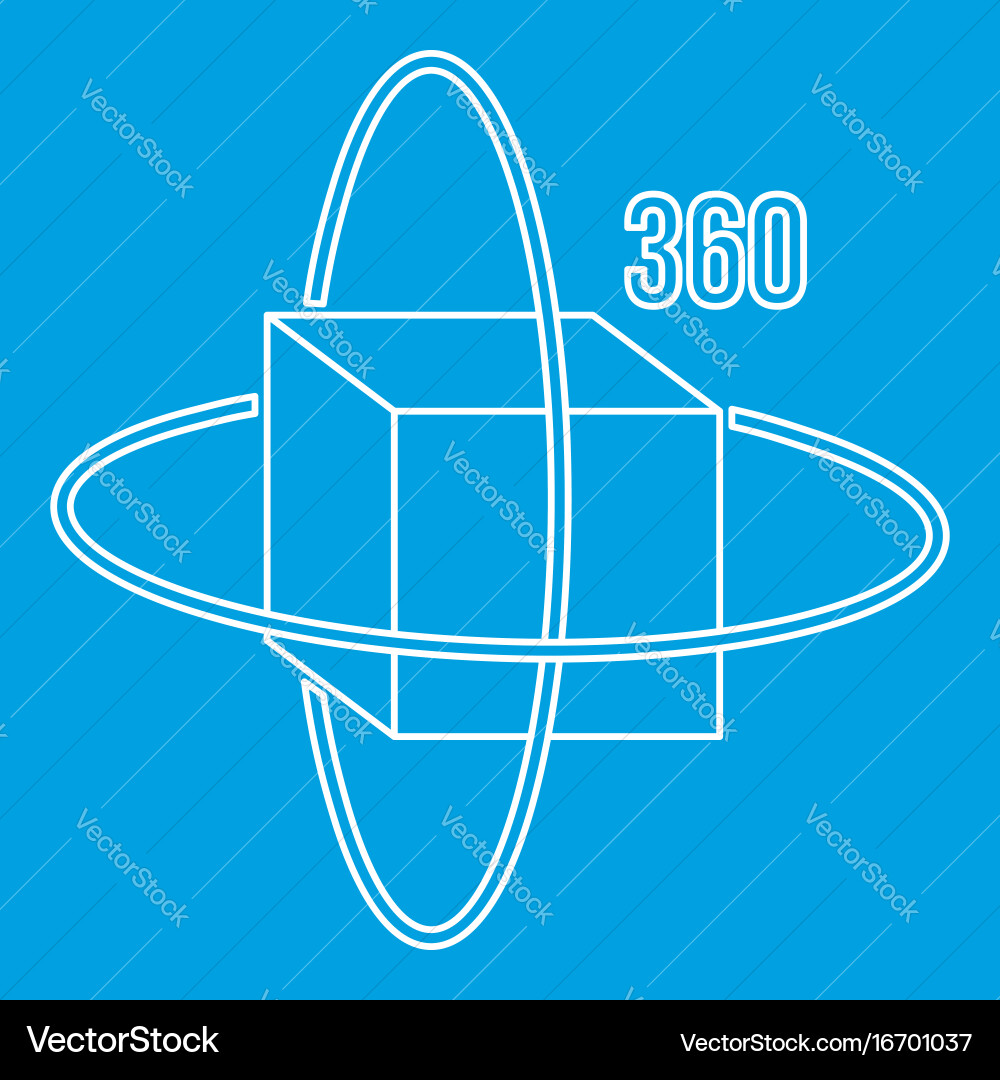 Virtual cube icon outline style Vector Image