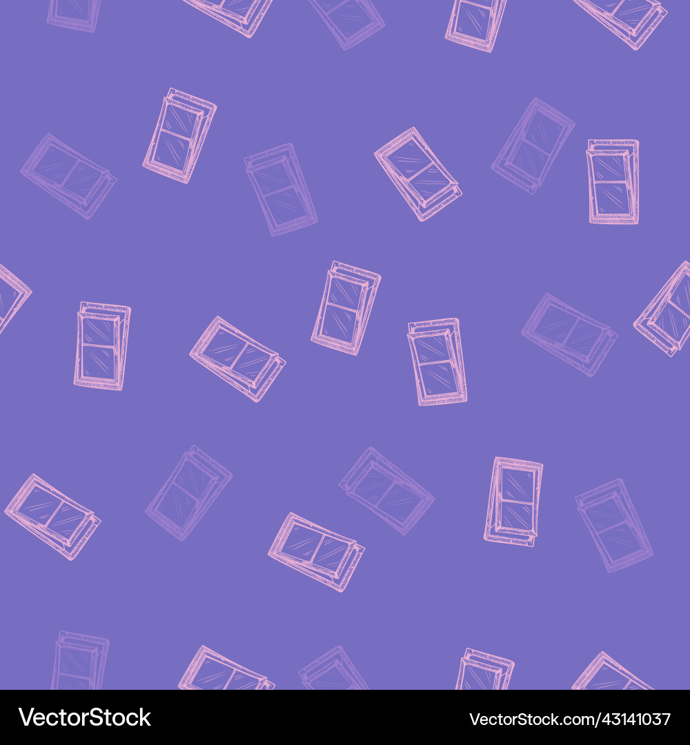 Windows lean forward engraved seamless pattern Vector Image