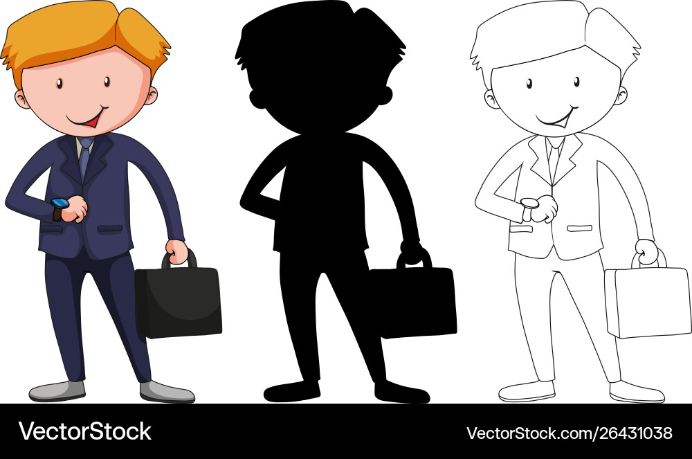 A set characters in color silhouette A set characters in color silhouette vector image