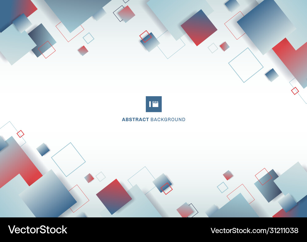 Abstract Blue and Red Square Background vector image