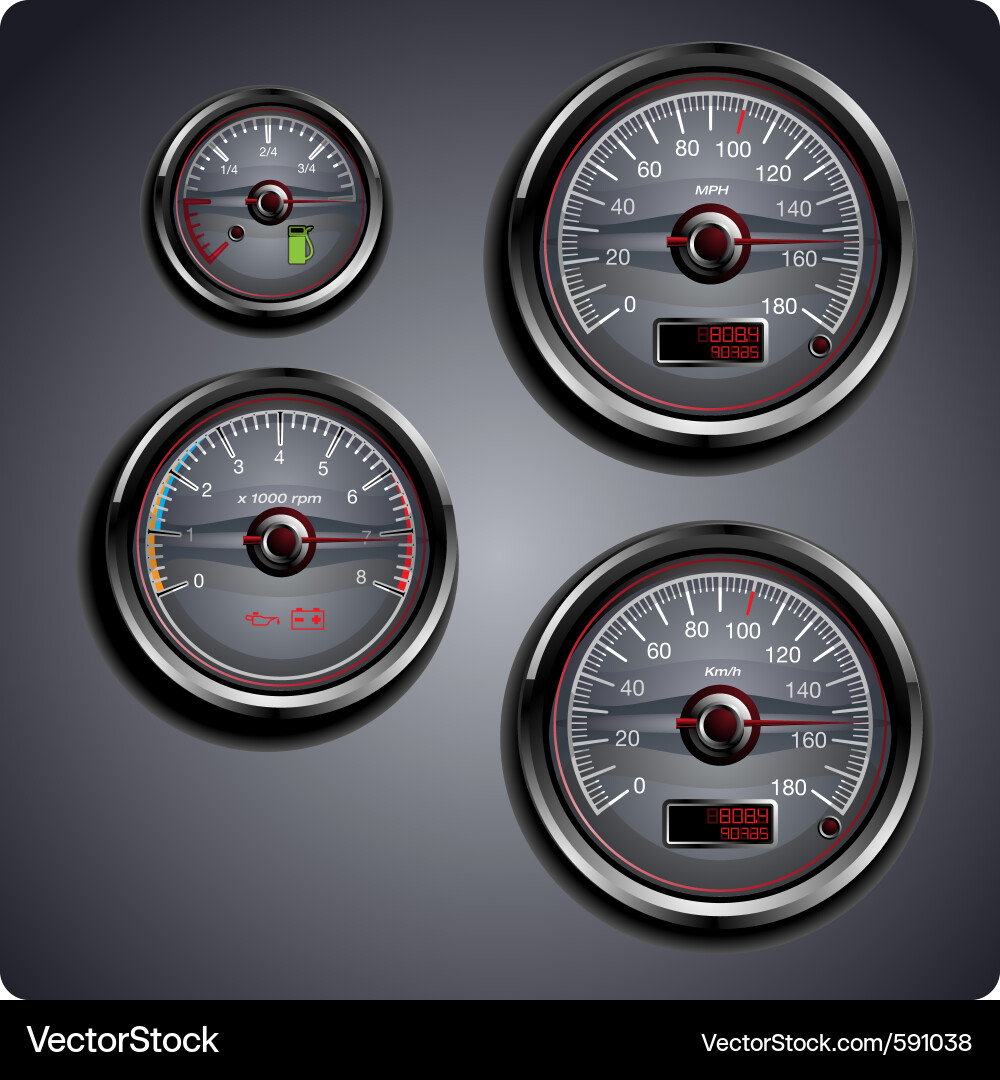 Automotive Gauges and Instruments Vector Image