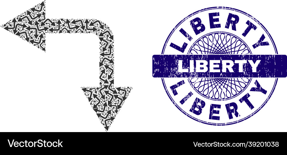 Bifurkation Pfeil links nach unten Recursion Mosaik Vektorbild
