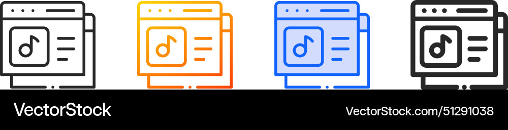 Browser iconthin linear gradient blue stroke Vector Image