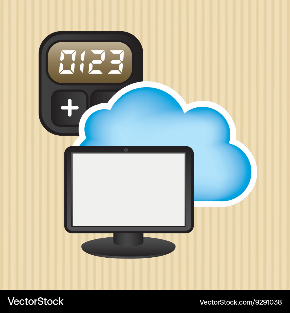 Cloud computing design vector image