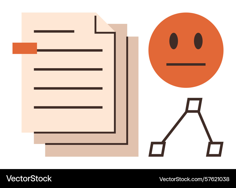 Document emotion and diagram representing Document emotion and diagram representing vector image