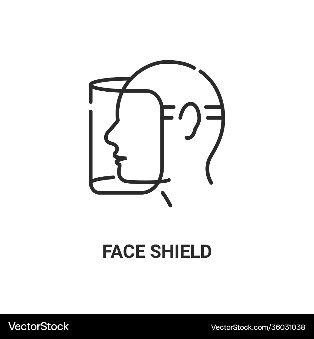 Face shield mask icon glasses eye protection Face shield mask icon glasses eye protection vector image