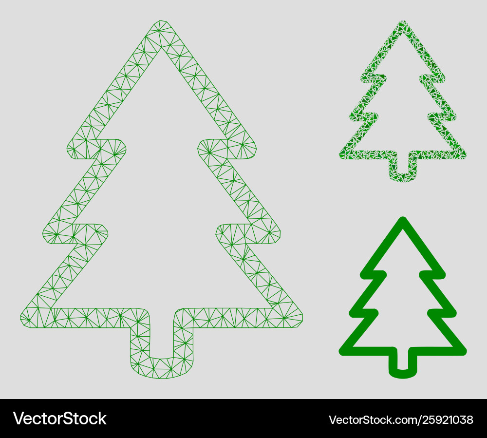 Fir-tree mesh network model and triangle Fir-tree mesh network model and triangle vector image
