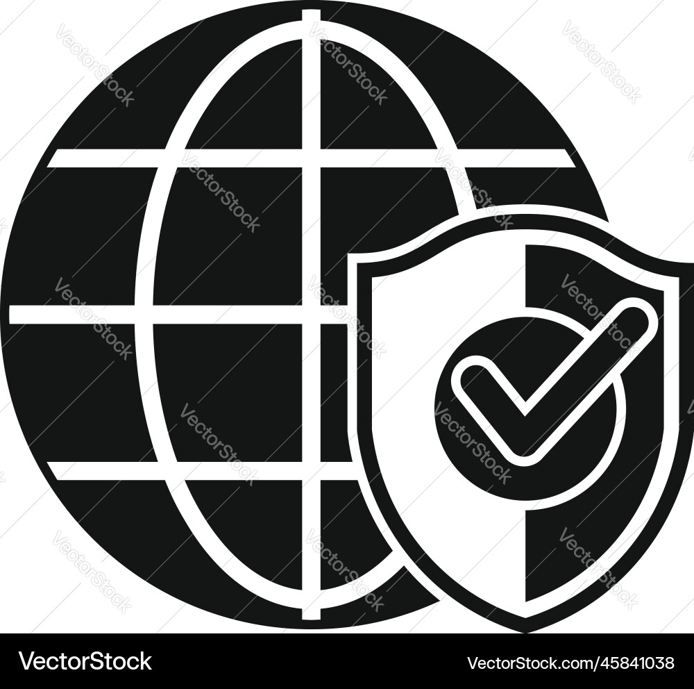Global ssl certificate icon simple safe Global ssl certificate icon simple safe Vector Image