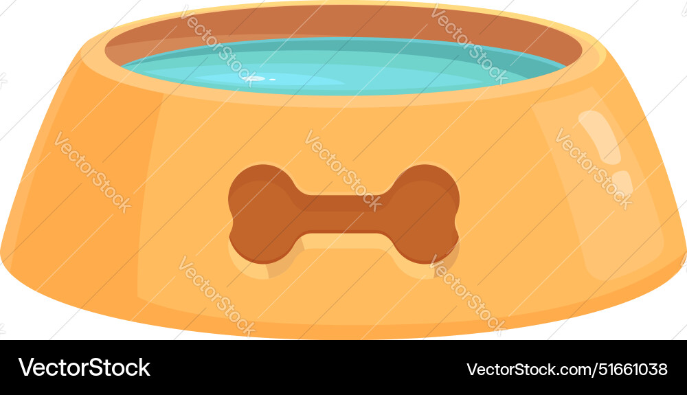 Hundeschüssel mit frischem Wasser für ein durstiges Welpen Hundeschüssel mit frischem Wasser für ein durstiges Welpen Vektorbild