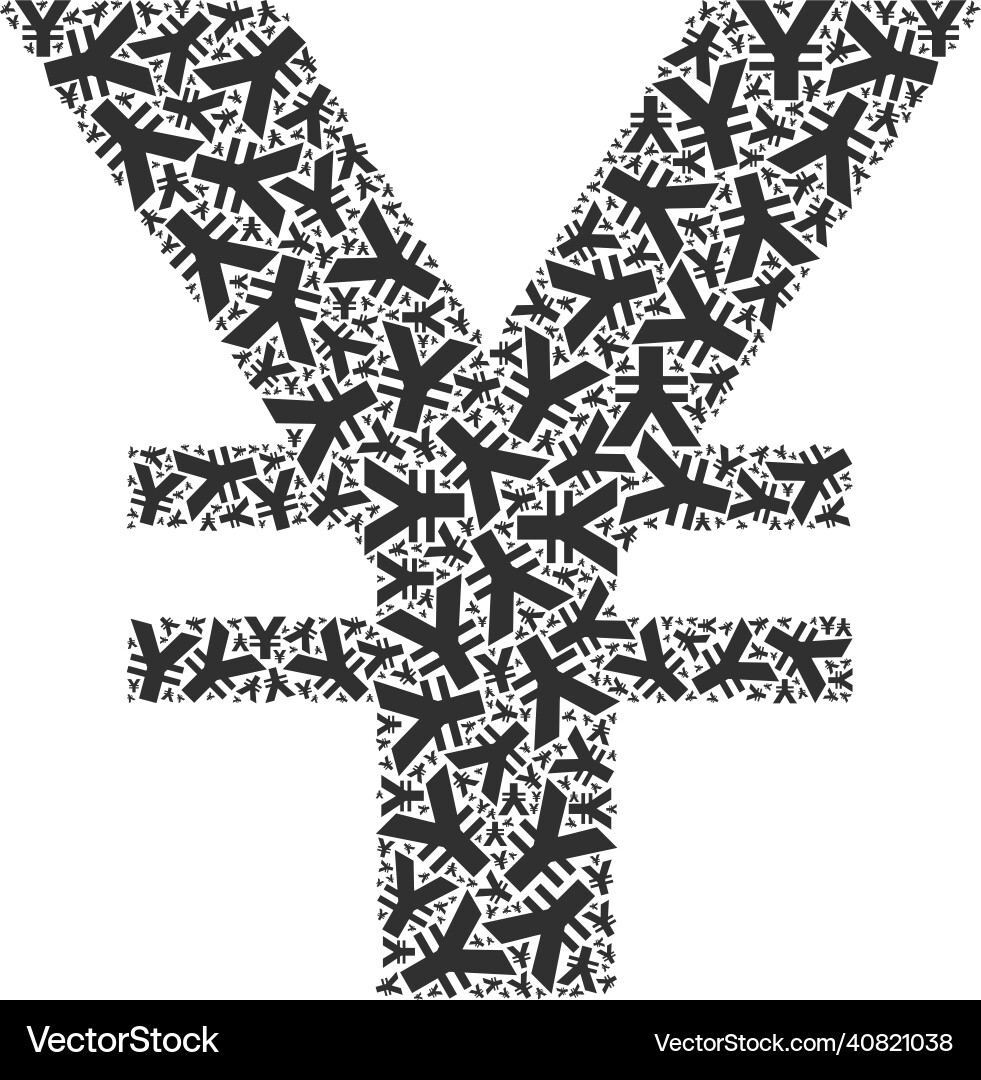 Japanese yen recursion icon composition of self vector image