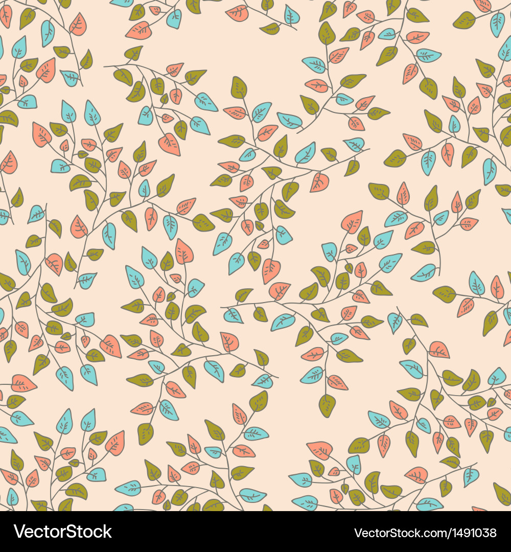 Leafy Seamless Pattern Vector Image
