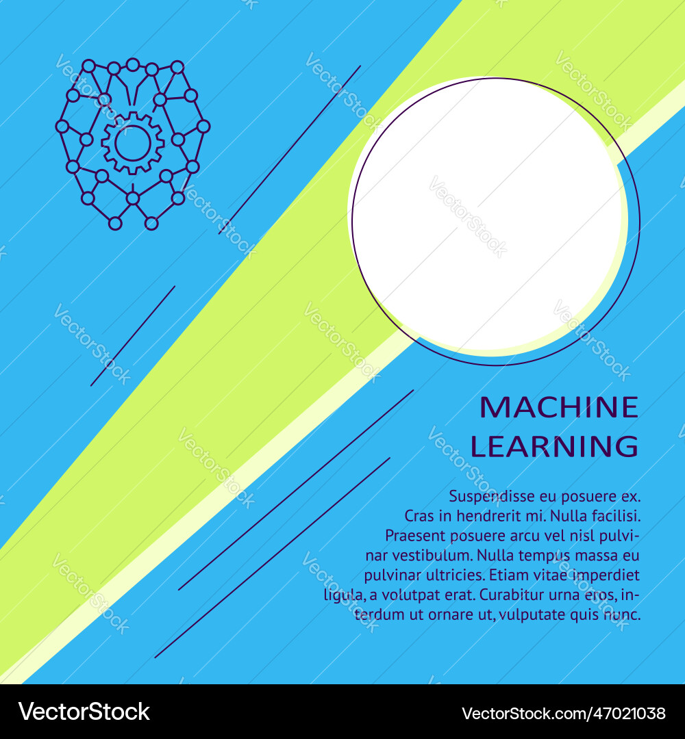 Machine learning banner with place for text Machine learning banner with place for text vector image