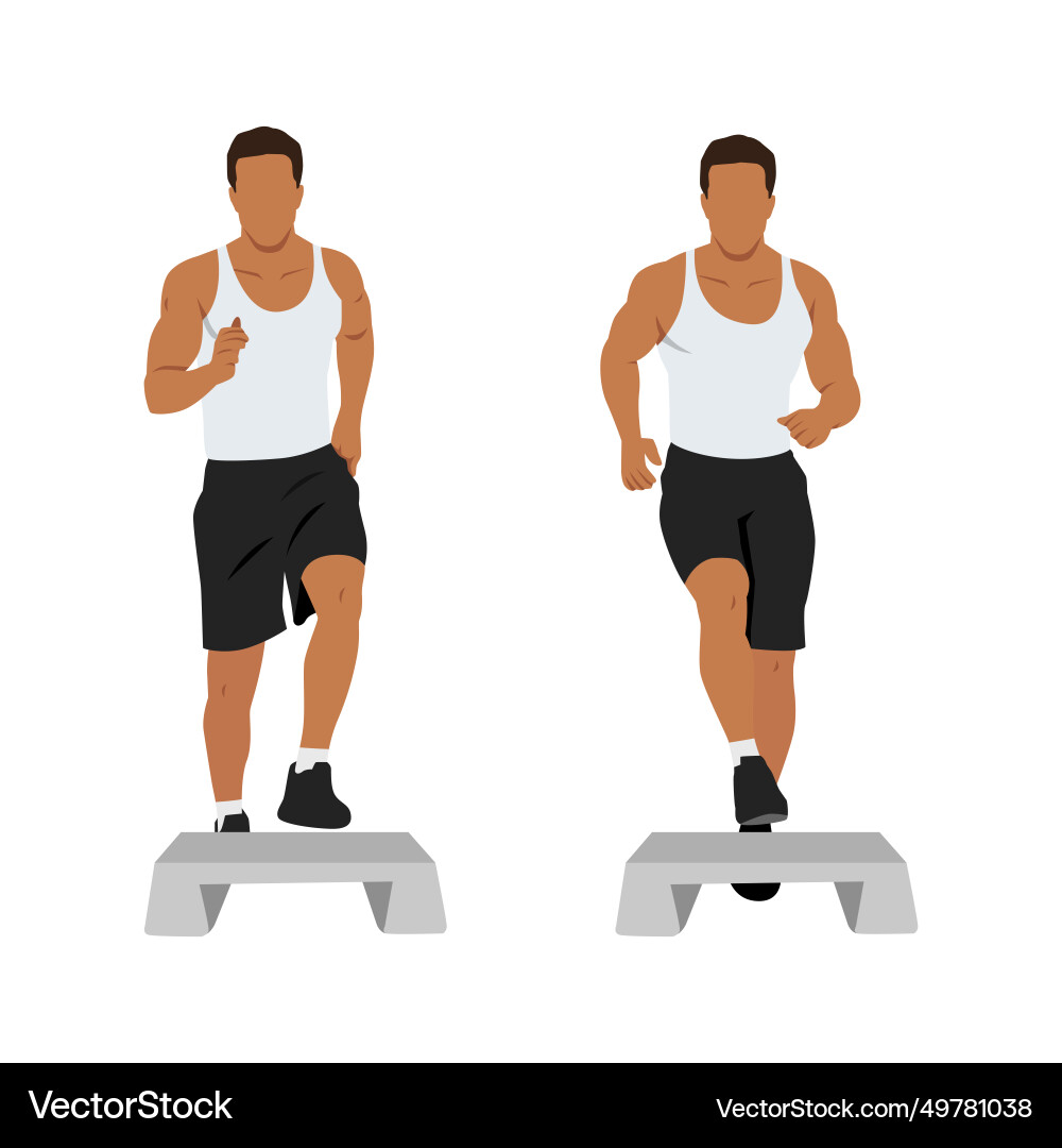 Man doing toe tap exercise Man doing toe tap exercise vector image