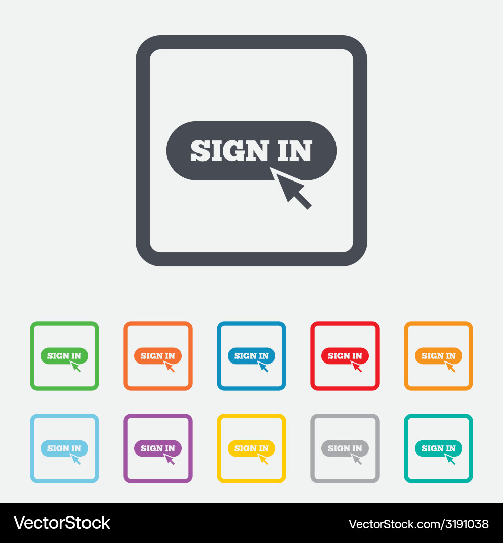 Melden Sie sich mit Cursor Pointer Symbol Login Symbol vektorbild
